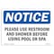 Signmission OSHA Notice, 3.5" Height, Please Use Restroom And Shower Before Using Sign, 5" X 3.5", Landscape OS-NS-D-35-L-17635 - alternate 1